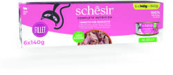 Schesir 6x140g Schesir Complete Nutrition Filet tonhal & sonka aszpikban nedves macskatáp