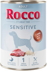 Rocco 6x400g Rocco Sensitive bárány & rizs nedves kutyatáp új receptúrával