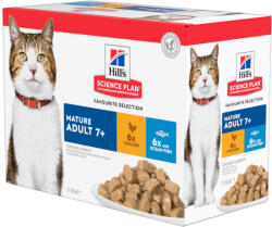 Hill's Science Plan 24x85g Hill's Science Plan Mature Adult nedves macskatáp- Halválogatás