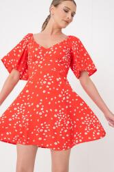 Roxy ROXY, Island Escape lágy esésű rövid ruha virágmintával, Fehér, Élénkpiros, L (ERJWD03880-RNN7-L)