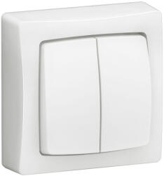 Legrand Oteo kettős váltókapcsoló vagy kettős nyomó keret, tel, 10 A, fehér - 086020L (086020L)