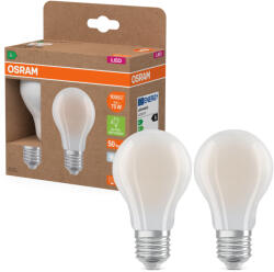 OSRAM E27 LED 5W, 1055 lm, 4000 K, hidegfehér, opál üveg-75 W normál izzó helyett, 2 darabos - Superstar+ Classic A (4099854259791)