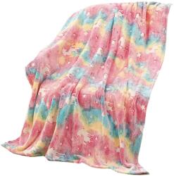 SDEPOT S DEPOT® foszforeszkáló takaró, puha és könnyen karbantartható anyag, mely sötétben világít, sokszínű (PATURA_CURCUBEU_UNICORNI_120X150)