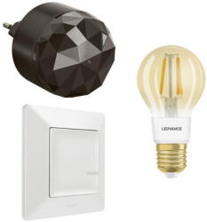Legrand Smart Lighting okos otthon kezdőkészlet: gateway (Plug-in) +filament fényforrás + Valena Life-Netatmo kapcsoló/dimmer (ETV), fehér - 199308 (199308)