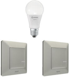 Legrand Smart Lighting okos otthon bővítőkészlet: fényforrás + 2 db Valena Life-Netatmo kapcsoló/dimmer (ETV), alumínium - 199321 (199321)
