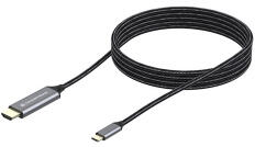 Conceptronic Kábel - (USB-C to HDMI, 4K/60Hz, harisnyázott, fekete, 2m) (ABBY10G) (ABBY10G)