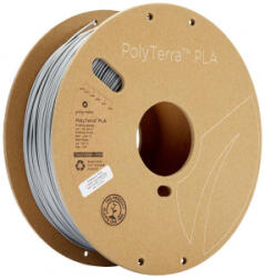 Polymaker PolyTerra PLA 3D nyomtatószál PLA műanyag alacsonyabb műanyag tartalom 1.75 mm 1000 g Szürke (matt) 1 db (70824) (70824) - aqua