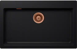 SCHOCK Schock Signus N-100XL konyhai mosogatótálca 790 x 500 mm Cristadur Puro, intenzív fekete és szűrőkosár, túlfolyó takaró Réz (SETSN100XLPUPVCOB)