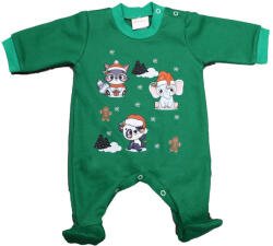 Asti Belül bolyhos hosszú ujjú baba rugdalozó karácsonyi mintával