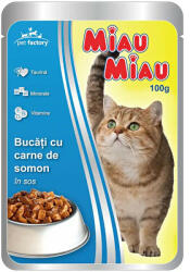 MIAU MIAU Nedves Macskaeledel 100g, Lazac, Adult