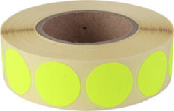  Etikett, 20 mm kör, 1000 etikett/tekercs, citromsárga (ISCK20S) (ISCK20S)