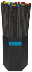 Connect Grafitceruza HB, fekete testű, színes radírral, Connect 72 db/csomag, (000003807) - web24