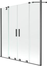 Mexen Velar Duo Kádparaván 2 részes csúszó 140 x 150 cm, átlátszó nano, gun gray s csiszolt- 896-140-000-02-66 Kádparaván (5905315222169)