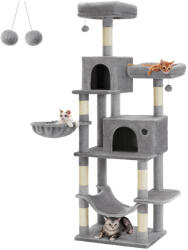 Feandrea Luxus Macskatorony Szürke Plüss Többszintes Mászóközpont
