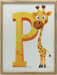  VÁSZONFESTMÉNY VIDÁM P BETŰ KERET NÉLKÜLI ZSIRÁF 70x100 CM
