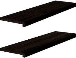 vidaXL lépcsőfokok 2 db Sötétbarna 90x30x2 cm tömör fa tölgyfa 3283804 (3283804)