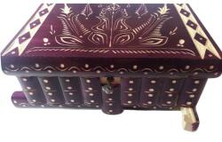 AZI Varázslatos óriás puzzle tárolódoboz ékszerek és csecsebecsék számára, rejtett kulccsal, lila díszítéssel (_4bd47204f)