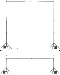 Háttérállvány, állítható magasságú, sokoldalúan használható, állványtalp 10x10 láb
