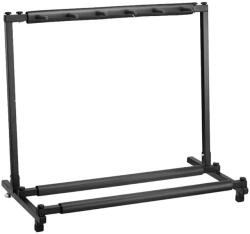  Gitárállvány, 5 hangszer tárolására, modern design, fekete