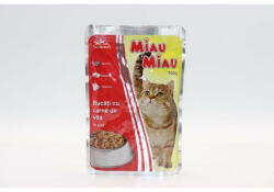 MIAU MIAU Nedves Macskaeledel 100g, Marha, Adult