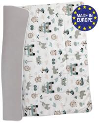 Bomimi PLAY takaró 120x120, pamut, kétoldalas mobil állatkert, szürke