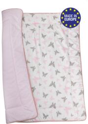 Bomimi PLAY takaró 120x120, pamut, kétoldalas PILLANGÓK, RÓZSASZÍN