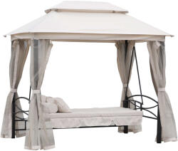 Outsunny 84A-102 Kerti pavilon kanapéval 256x172x248cm, Bézs