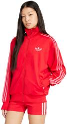 Adidas Firebird logós pulóver cipzárral, Élénkpiros, Törtfehér, L (JW3665-L)