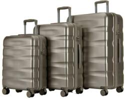 BONTOUR Wave 3 db-os Duplakerekes Bőrönd Szett, számzárral, Pezsgő (120540-Champagne)