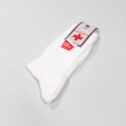 BOK zokni ANTIBAKTERIÁLIS pamut férfi gyógyzokni - gumi nélküli bokazokni Fehér, 44-46 - Magyar Termék