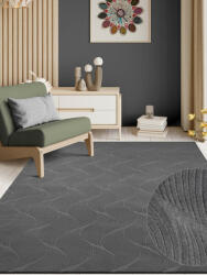  Modern szőnyeg Rio 3D Orla (Antracit) 200x280cm Sötét Szürke