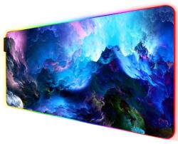Velixo Velixo® nagyméretű gumi egérpad, játékhoz, irodai, RGB LED világítással, csúszásmentes, szakadásgátló öltések, vízálló, hullámminta, USB-kábel mellékelve, 80 x 30 cm, többszínű (ED314)