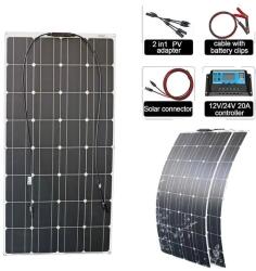  Rugalmas napelemes panel, 100W és 200W opciók tartalmazzák a napenergia -szabályozó kábelt, 200W -os napelemes rendszer