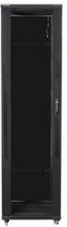 Lanberg FF01-8047-12B 19" 47U SZÉL: 800mm MÉLY: 1000mm MAG: 2270mm lapraszerelt üvegajtós fekete rack szekrény - pepita