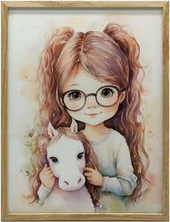  KERET FALI PLAKÁT LÁNY LÓVAL 50x70 CM