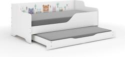  LILU gyerekágy laminált oldallal 160x80cm matraccal és ágyazható ágyneműtartóval benne 140x70 cm matraccal - erdős