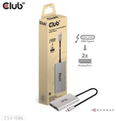 Club 3D CLUB3D Thunderbolt 3 - 2xDisplayPort átalakító ezüst (CSV-1586) (CSV-1586)