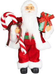 MagicHome MagicHome karácsonyi dekoráció, Mikulás ajándékokkal, piros, 45 cm