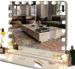 Hiúság tükör, 20 tompítható LED izzó, állítható színhőmérséklet, fekete