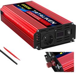  Tiszta szinuszhullám -inverter, 220 V kimenet, 50 Hz frekvencia, 12v 6000W EU