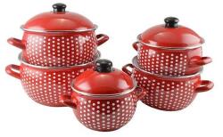  ZOMÁNCOS PÖTTYÖS Edénykészlet 10 RÉSZES