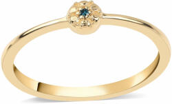  Arannyal Bevont Ezüst Gyűrű Kék Gyémánttal, ROS583/57