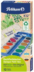 Pelikan Acuarele K12 ECO din materiale reciclate, set 12 culori + alb de zinc (701174)