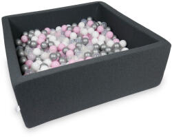  Négyzet alakú labdamedence grafitszürke 110x110cm