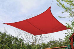 Napsugárvédő Vitorla - Négyszög - 4x4m - Piros