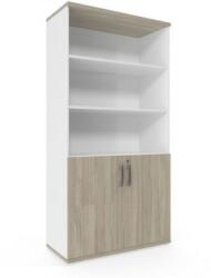  Dulap inalt Viva, 179 x 90 x 42 cm, cu nisa si usi, stejar oyster/alb M1250051 Dulap arhivare