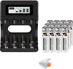 Palo 1, 5 V AAA újratölthető akkumulátortöltő, LCD kijelző, 1300 mWh -os kapacitás, 12AAA 1 töltő