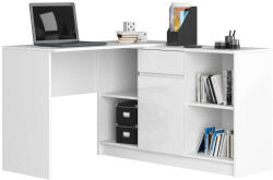 AKORD Sarokíróasztal - B-17 Szett Komód És Íróasztal Fehér Magasfényű (AKO-OP0LZESBIAPOL)