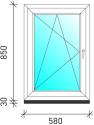  60×90 Bukó-nyíló műanyag ablak