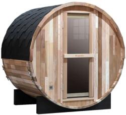  Finn hordó szauna inSPORTline Viduor 300 - Cédrusfa, FANLAN SCA 60 kályha, üveg bejárat, belső világítás, jó hőszigetelő tulajdonságok